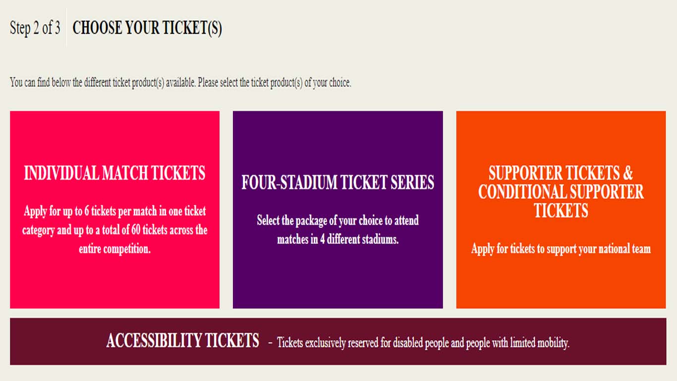 مراحل خرید بلیت جام جهانی 