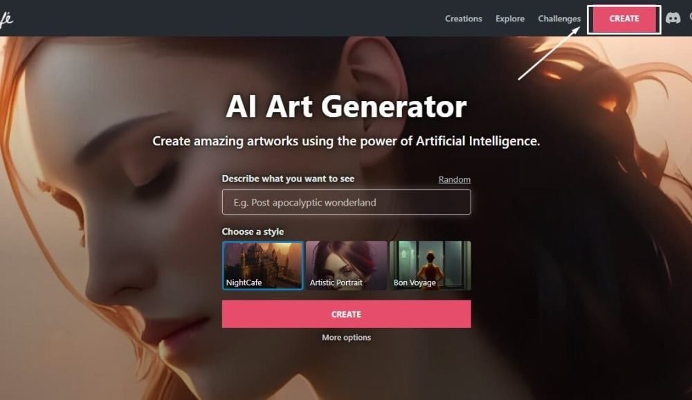 ابزارهای تولید محتوا با هوش مصنوعی - ابزارهای هوش مصنوعی برای تولید تصویر- Nightcafe studio