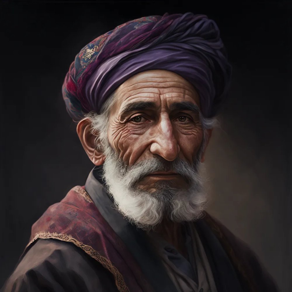 بازسازی چهره شاعران ایرانی با هوش مصنوعی Midjourney  - بابا طاهر