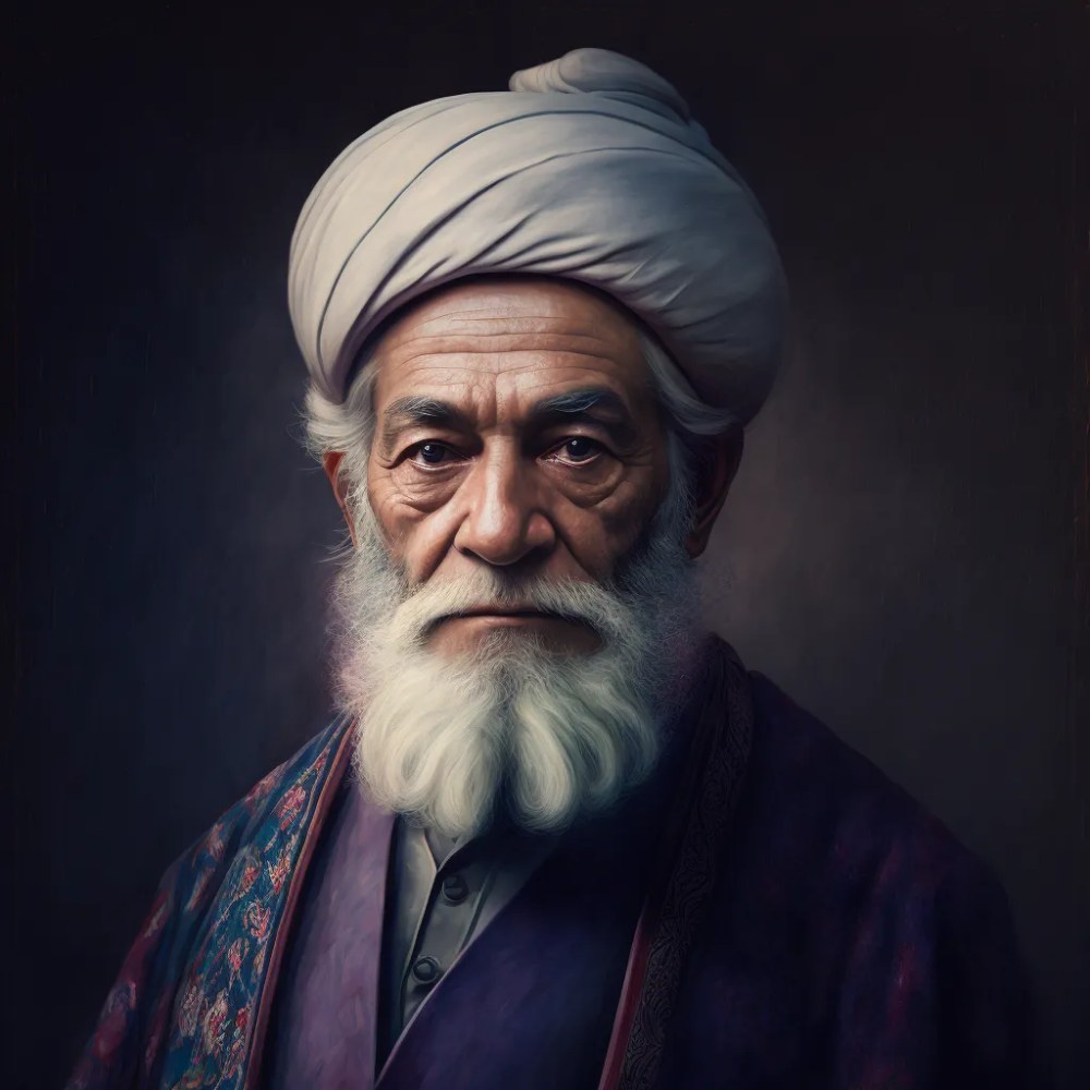 بازسازی چهره شاعران ایرانی با هوش مصنوعی Midjourney - مولانا