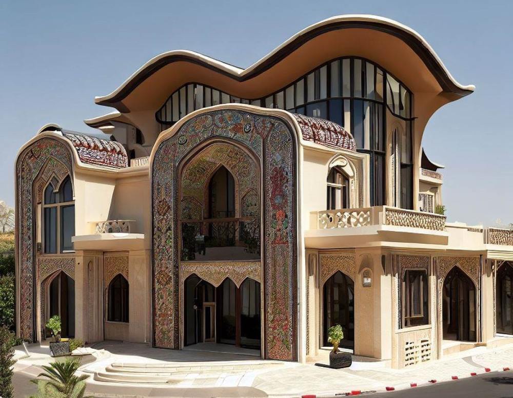 معماری مدرن به سبک قاجار از نگاه هوش مصنوعی