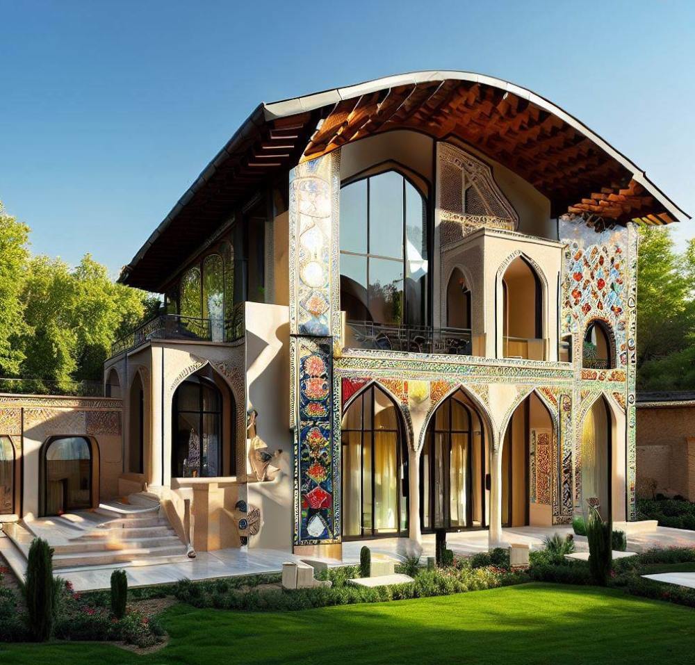 معماری مدرن به سبک قاجار از نگاه هوش مصنوعی
