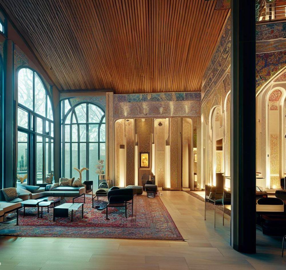 معماری مدرن به سبک قاجار از نگاه هوش مصنوعی