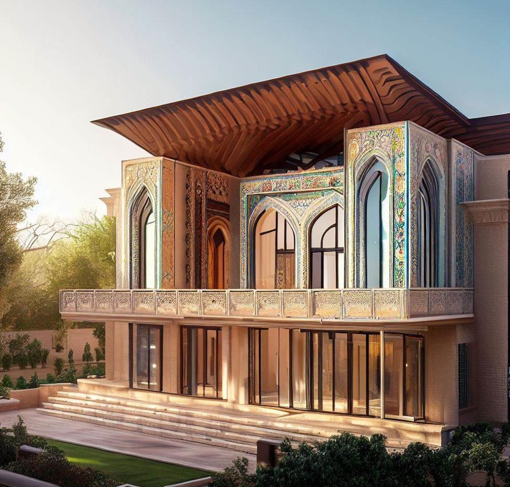معماری مدرن به سبک قاجار از نگاه هوش مصنوعی