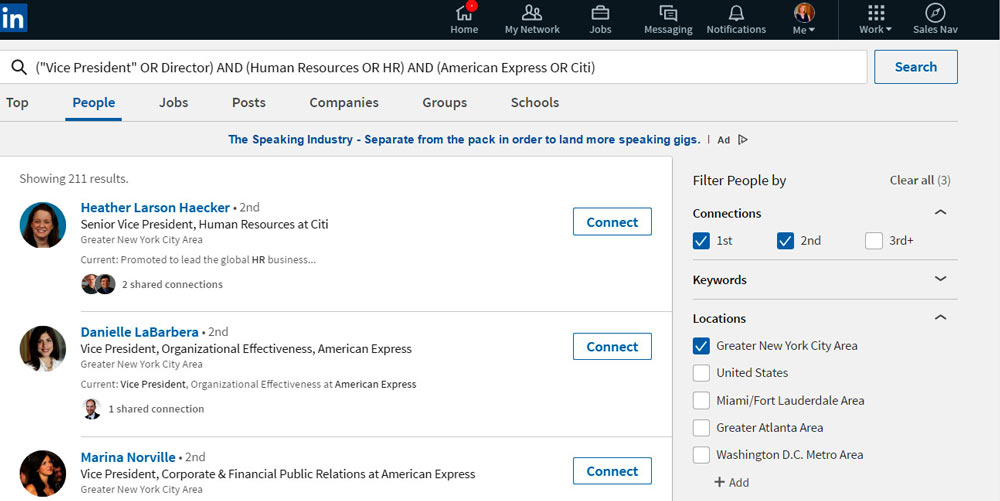 نحوه جستجوی افراد در لینکدین