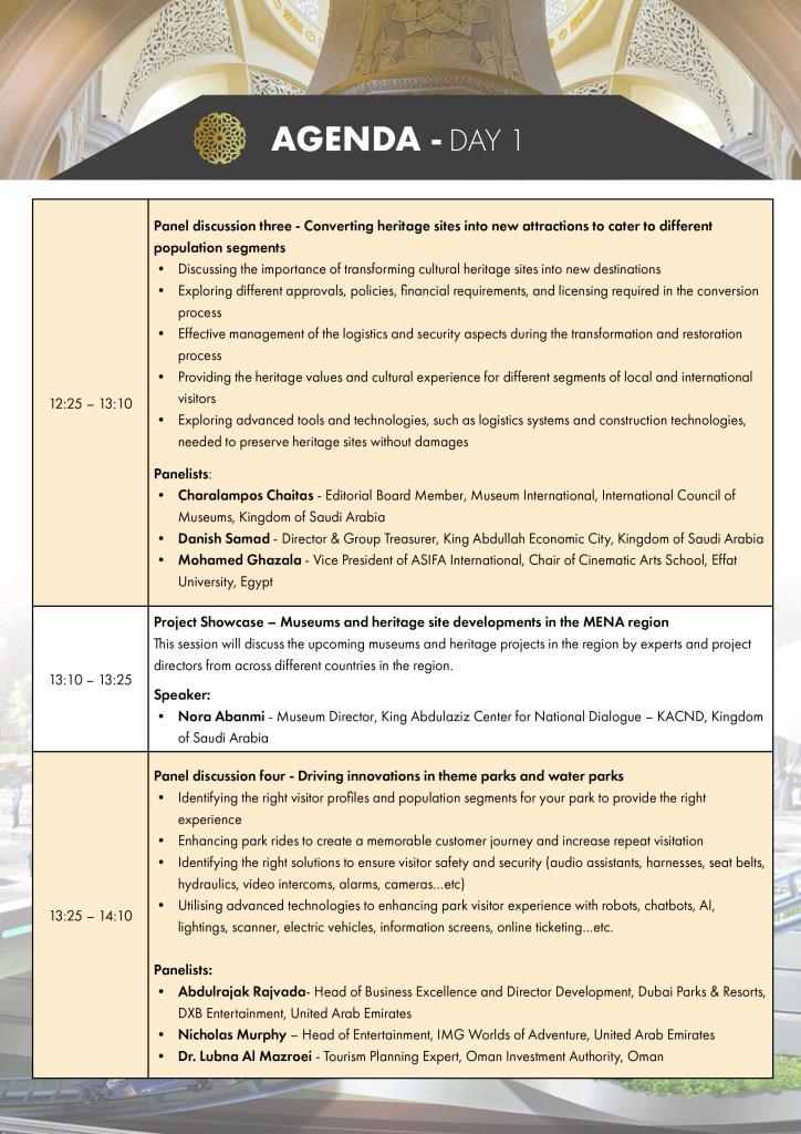 برنامه مجمع بین‌ المللی جاذبه‌ ها و مقاصد منا ۲۰۲۲ - روز اول