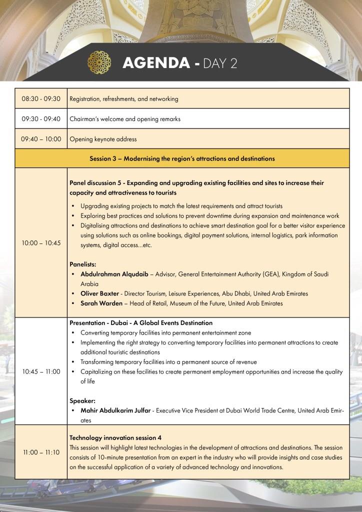 برنامه مجمع بین‌ المللی جاذبه‌ ها و مقاصد منا ۲۰۲۲ - روز دوم