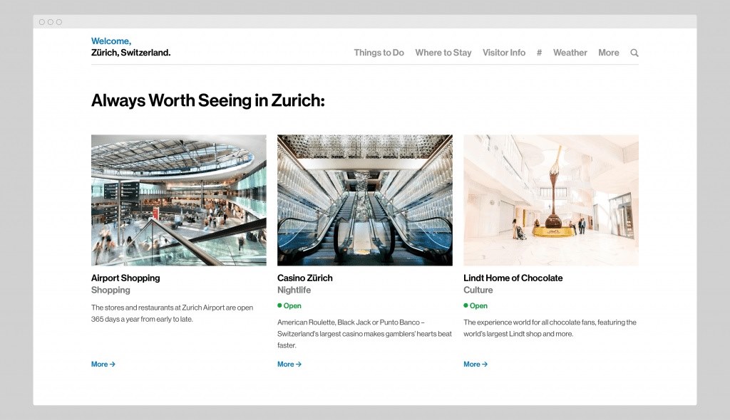 کمپین گردشگری-وبسایت Zürich Tourism